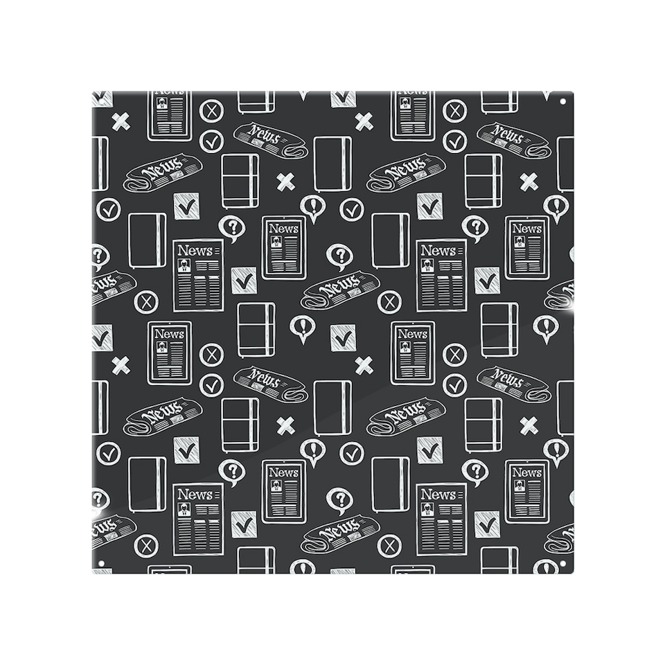 image 1 of Press And Media Symbols Splash Back | White