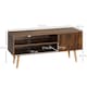 image 5 of HOMCOM TV Stand Cabinet up to 55 Inches, TV Unit with Single Door and Open Shelves, Cable Holes for Living Room, Bedroom, Brown