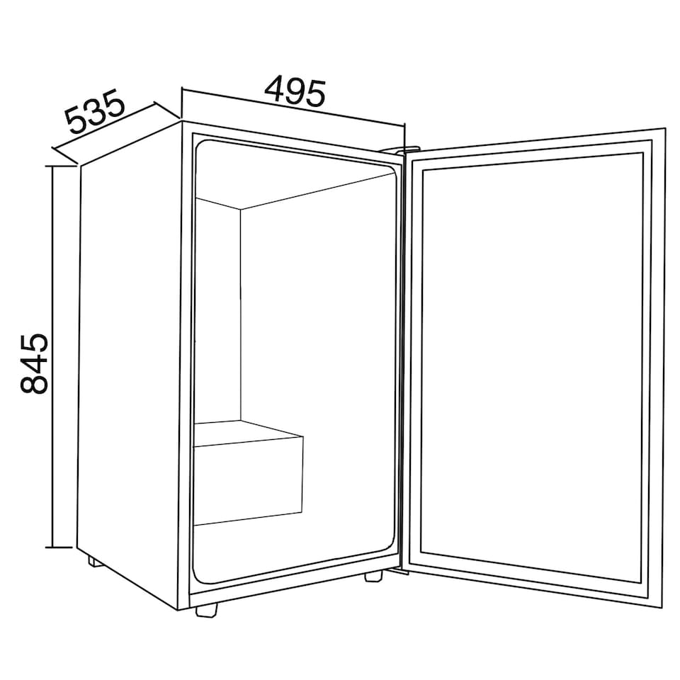 image 1 of SIA DC1BL Under Counter Drinks Fridge 118L Beer Wine Cooler Glass Door