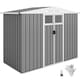 image 1 of Outsunny 8 x 4 ft Garden Storage Shed, Outdoor Metal Shed, Light Grey | Grey | Light Grey | 1