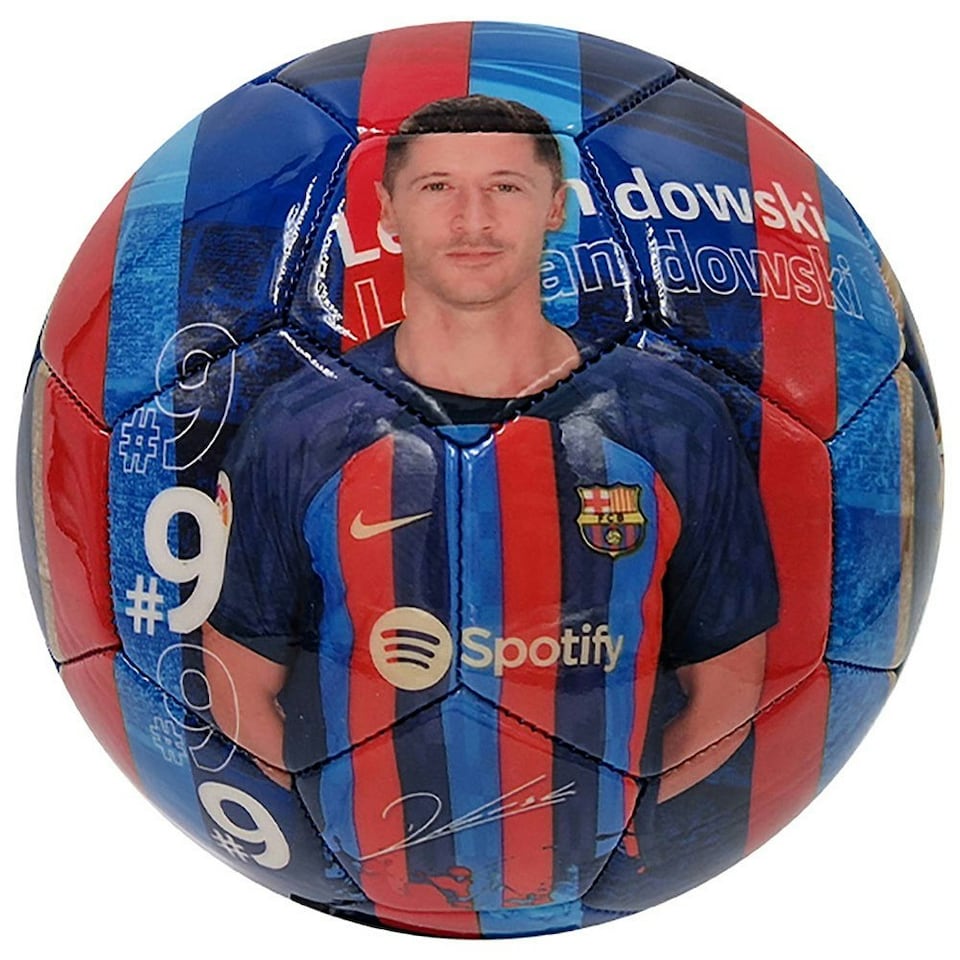 image 1 of FC Barcelona Robert Lewandowski Football - Blue/Red - 5