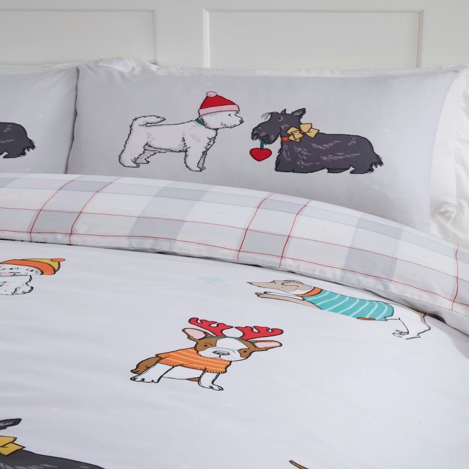 image 1 of Winter Tails Reversible Polycotton Duvet Cover Set with Pillowcase Multi | Double