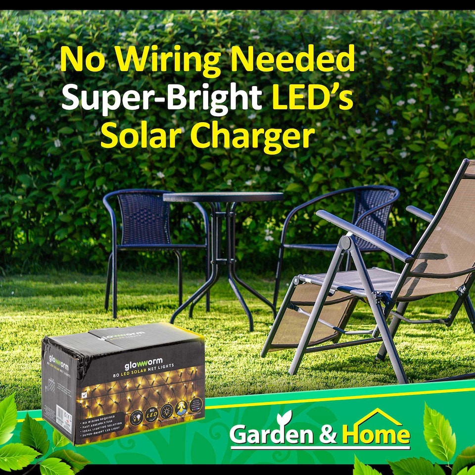 image 1 of PMS Glowworm Solar Net Lights - Warm White LED 1.2m x 1.8m
