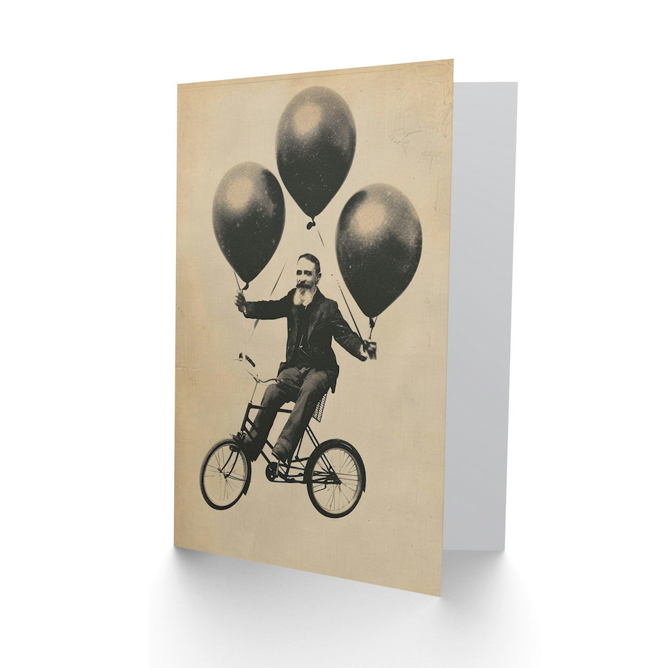 image 1 of Vintage Bicycle Balloons Grandad For Him Funny Birthday Card