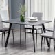image 2 of HOMCOM Modern Rectangular Dining Table with Metal Legs Indoor, Dark Grey