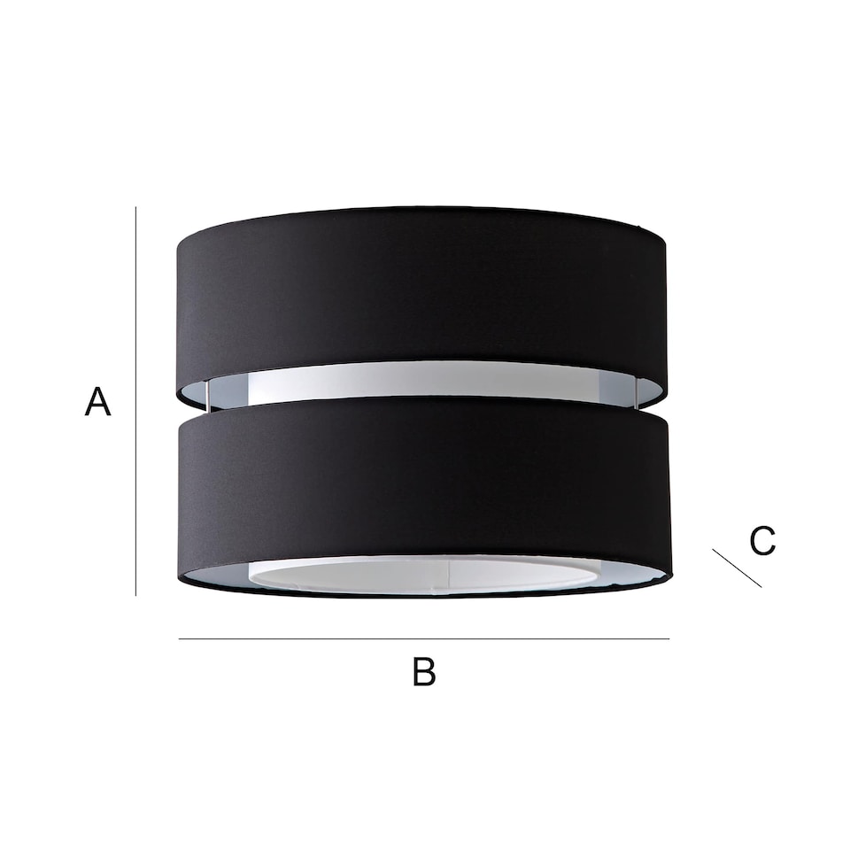 image 1 of ValueLights Sophia Large Black 2 Tier Ceiling Light Shade | Black