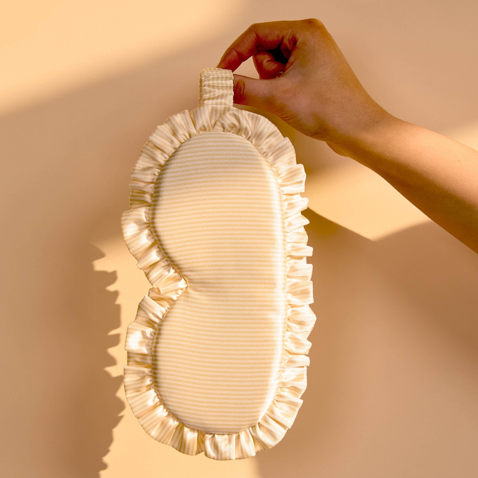 image 1 of Silver Cloud Silver Ion Infused Frilly Sleep Mask - Buttercup Collection | Yellow