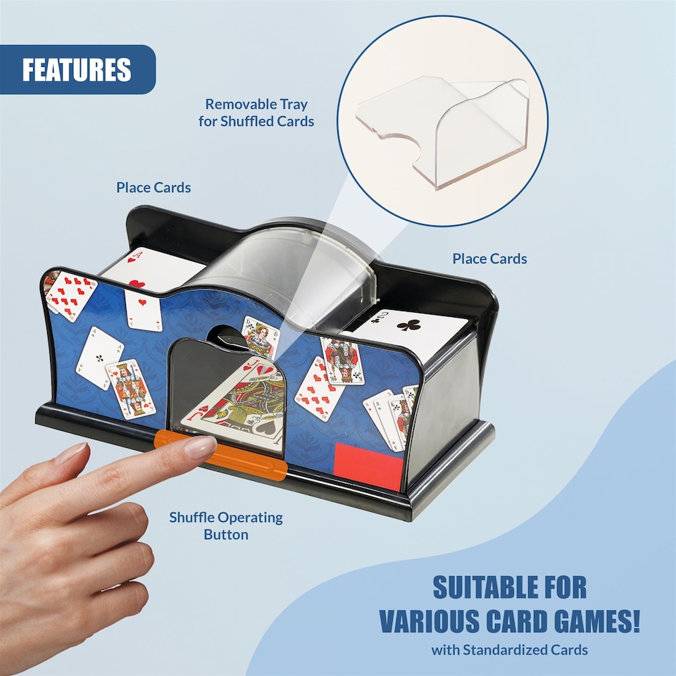 image 1 of The Magic Toy Shop Card Shuffler Automatic Battery Operated Black