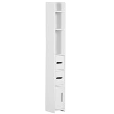kleankin Freestanding Bathroom Cabinet w/ Open Shelves 3 Cupboards