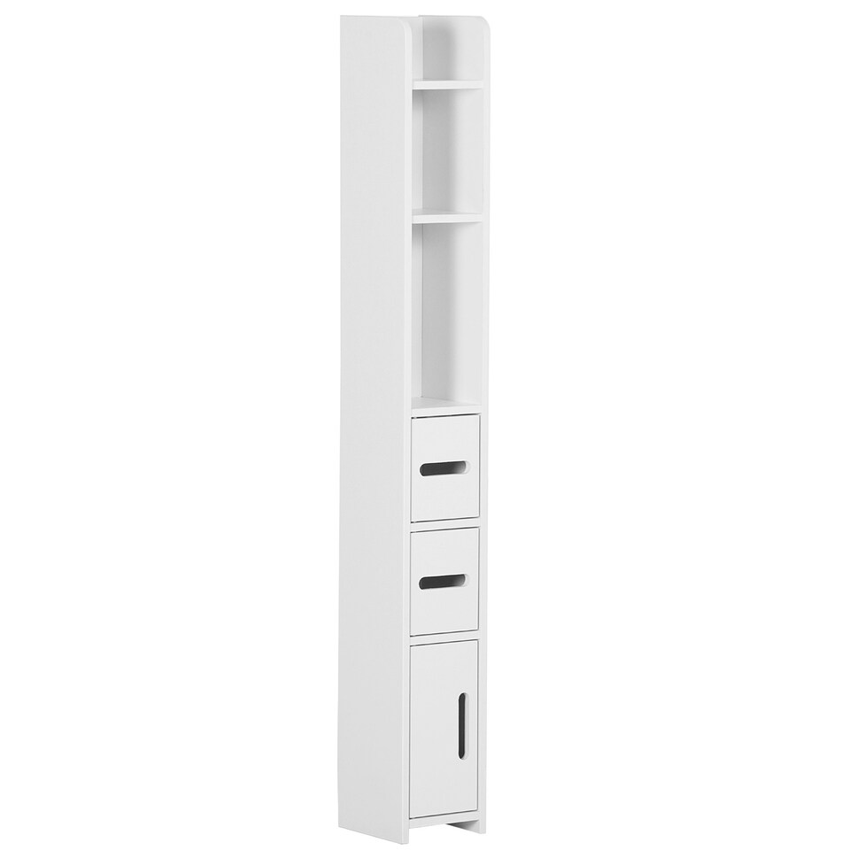 image 1 of kleankin Freestanding Bathroom Cabinet w/ Open Shelves 3 Cupboards