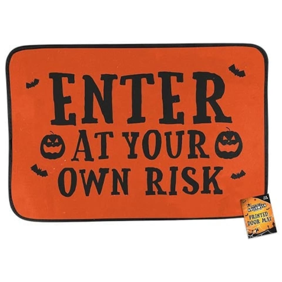 Enter At Your Own Risk Halloween Door Mat 60cm