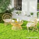 image 2 of Outsunny Outdoor Seat Cushions Set of 2, Tufted Round Chair Pads, Dark Grey 