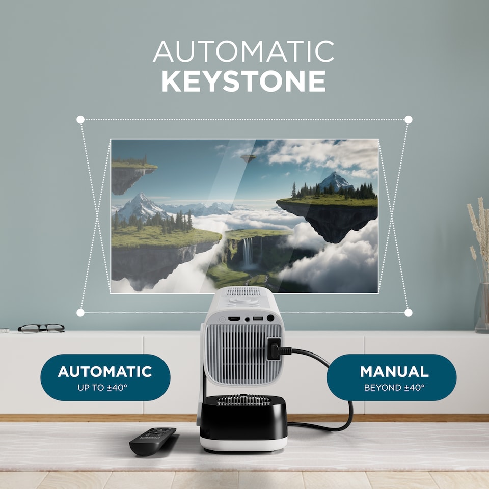 image 1 of DMD Projector, 18000 Lumen Smart FHD 1080P Portable Projector 4K Support