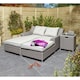 image 3 of 2 Seater Natural Stone Rattan Weave Garden Sun Lounger Set