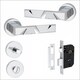 image 1 of Golden Grace Modern Nova Design Premium Bathroom Door Handles on Round Rose in Polished Chrome Finish Chrome