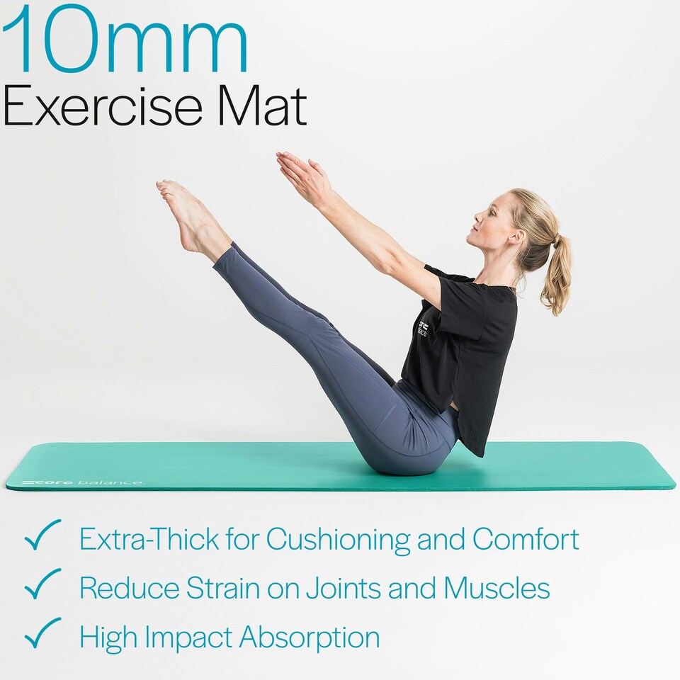 image 1 of Pilates Mat with Strap (10mm Thick) - Green