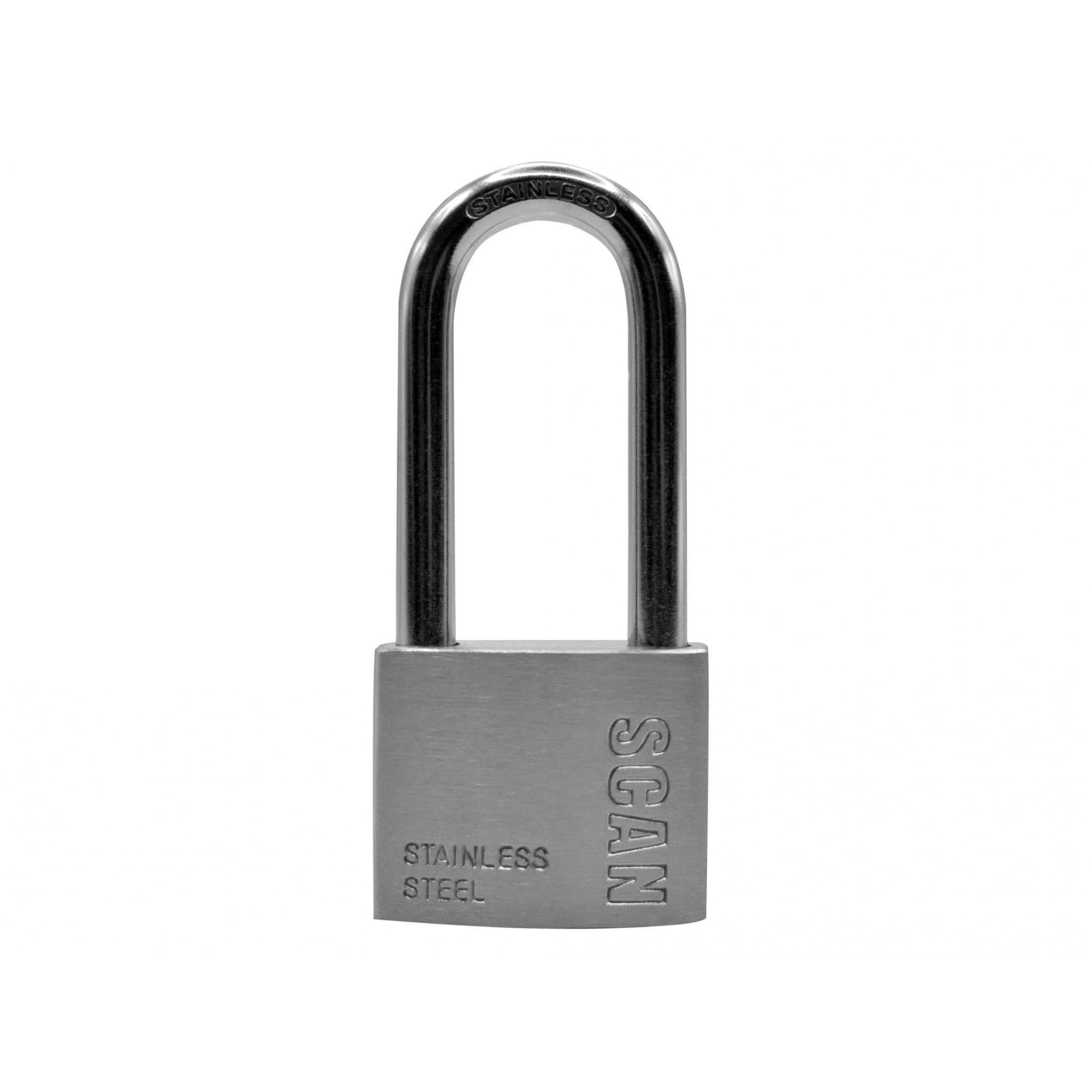 Scan Stainless Steel Padlock Multi Multi Colour 50mm Long Shackle 1
