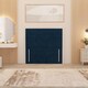 image 4 of Divan Bed Base with 2 Drawers & Plain Floor Standing Headboard Plush Velvet | Blue | Navy