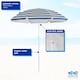 image 2 of Harbour Housewares Metal Beach Parasol - 1.8m  - Red Stripe