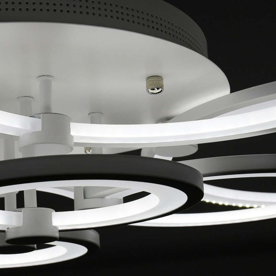 image 1 of Living and Home Modern Circular LED Semi Flush Ceiling Light for Nordic Decor