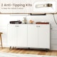 image 7 of COSTWAY Buffet Sideboard Modern 4-Door Storage Cabinet White White