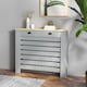 image 2 of HOMCOM Radiator Cover with Drawer, Horizontal Slat, 111cm, Grey
