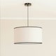 image 1 of ValueLights Eva Natural Linen Fabric with Black Trim Large Drum Light Shade Cream