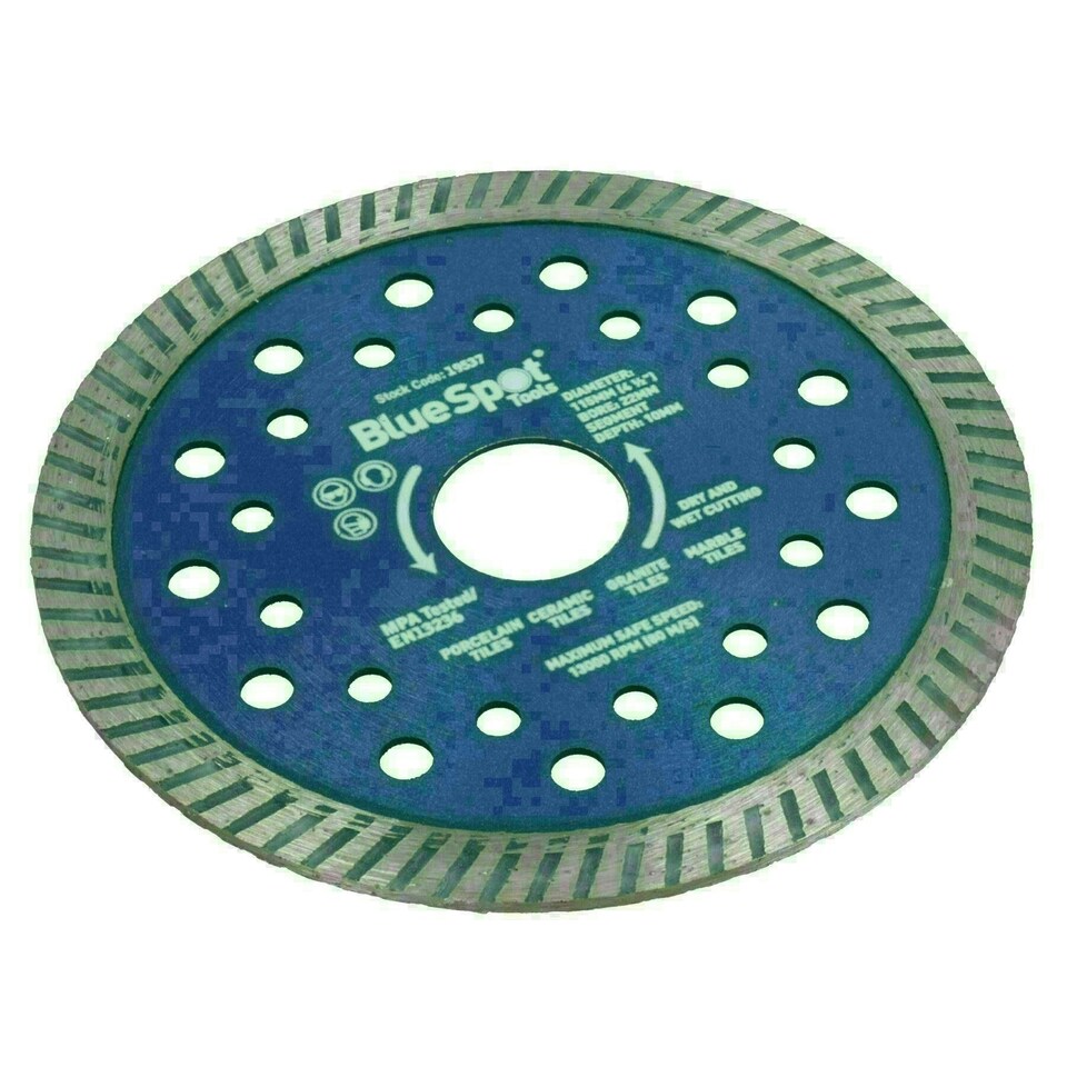 image 1 of 4-1/2in Dry and Wet Turbo Cutting Disc for Porcelain Ceramic Granite Marble 2pk
