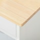 image 8 of HOMCOM Rolling Kitchen Island Trolley Storage Cart w/ Rubberwood Top, White