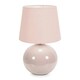 image 1 of ValueLights Bosco Natural Stone Globe Ceramic Table Lamp with Pink Fabric Tapered Lamp Shade