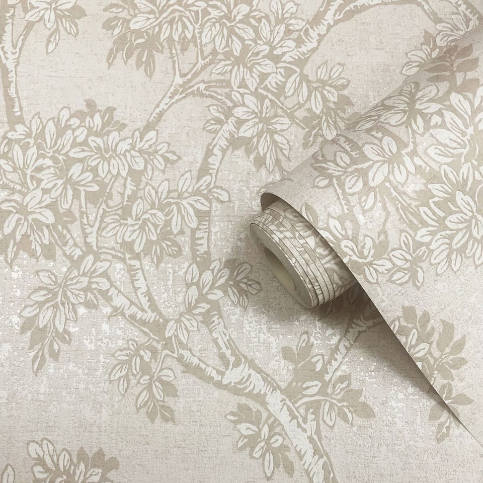 image 1 of Holden Decor Hawthorn Trail Vinyl Textured Wallpaper | Clear | Neutral | 1