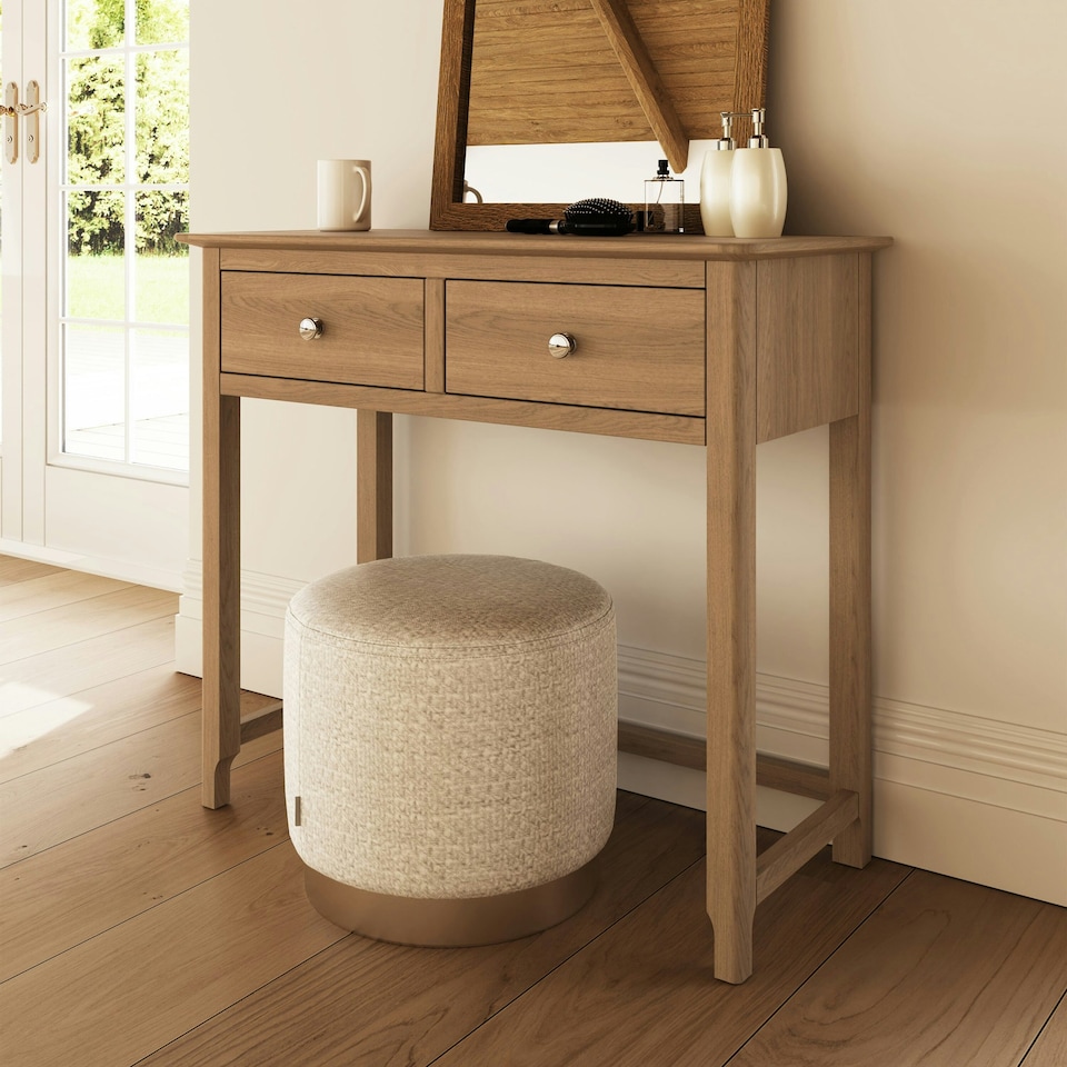 image 1 of Taberno 2 Drawer Dressing Table Natural Oak Brown