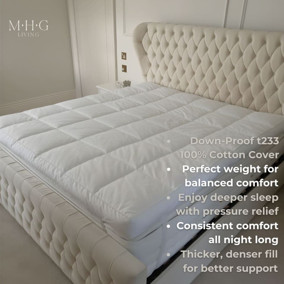image 1 of MHG Living Duck Feather Down-Proof T233 100% Cotton Cover Mattress Topper - Single