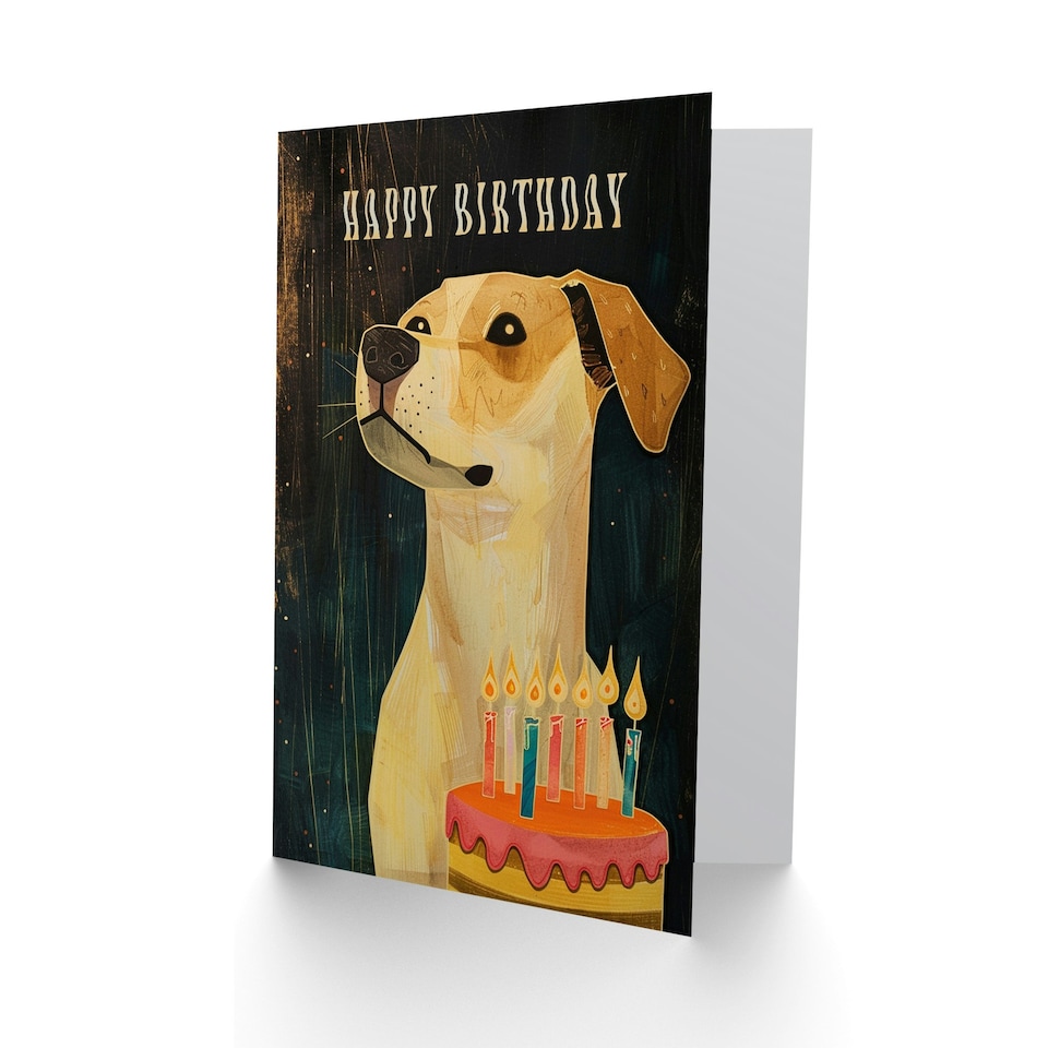 image 1 of Jack Russell Terrier Dog Lover Cake Candles Him Birthday Card
