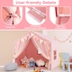 image 9 of COSTWAY Kids Play Tent 3-4 Kids Large Play Tent House w/Screen Curtains-Pink