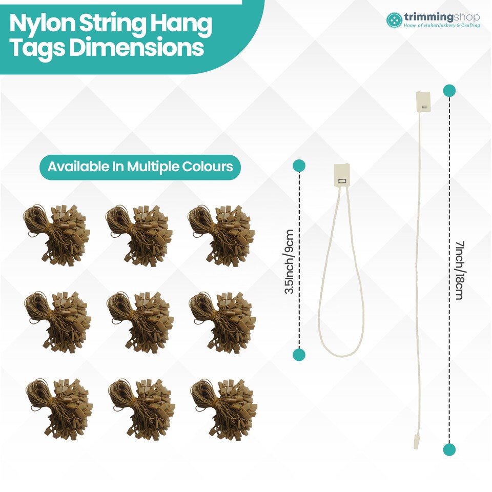 image 1 of 7 Inch Plastic String Tags, Nylon Label Snap Lock - 100pcs