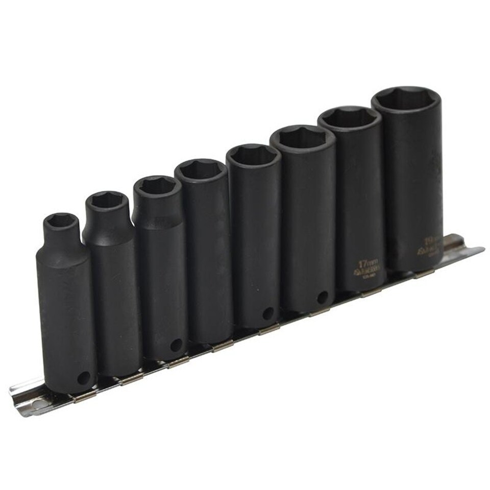 Teng 3/8in Drive 9386 Deep Impact Socket Set, 8 Piece - Multi Colour - One Size