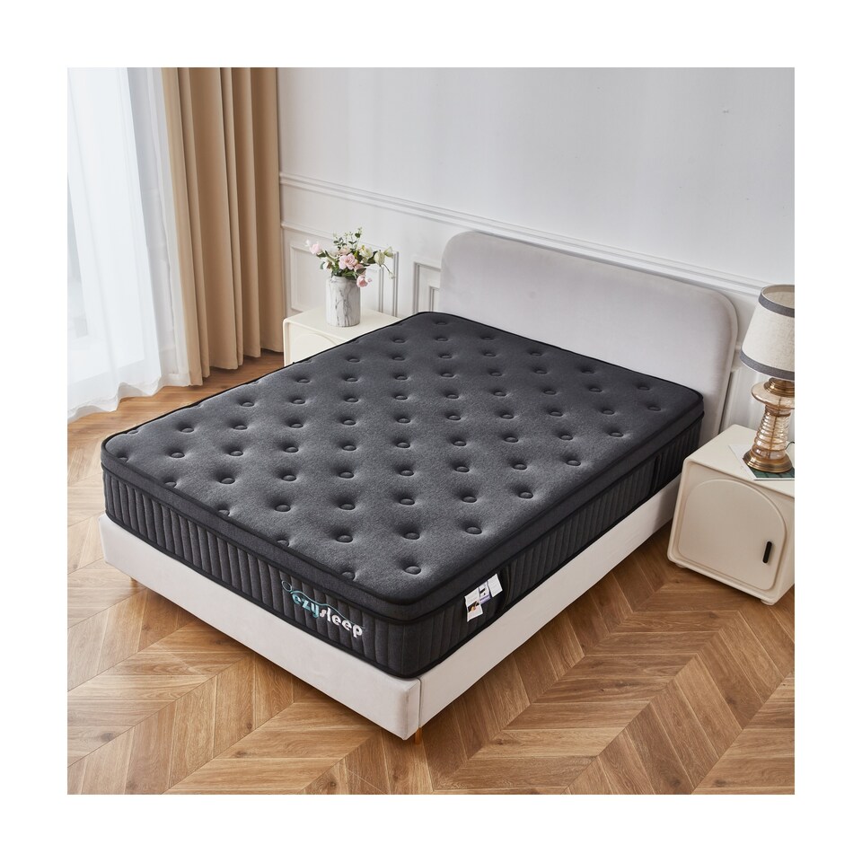 image 1 of Ezysleep 30cm Onyx Spring And Foam Hybrid Mattress - Cool Sensation Cover 5 Year Guarantee | Grey | Grey