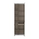image 2 of Chelsea Living Tall Glazed Narrow Display Unit (LHD) in White with a Truffle Oak Trim