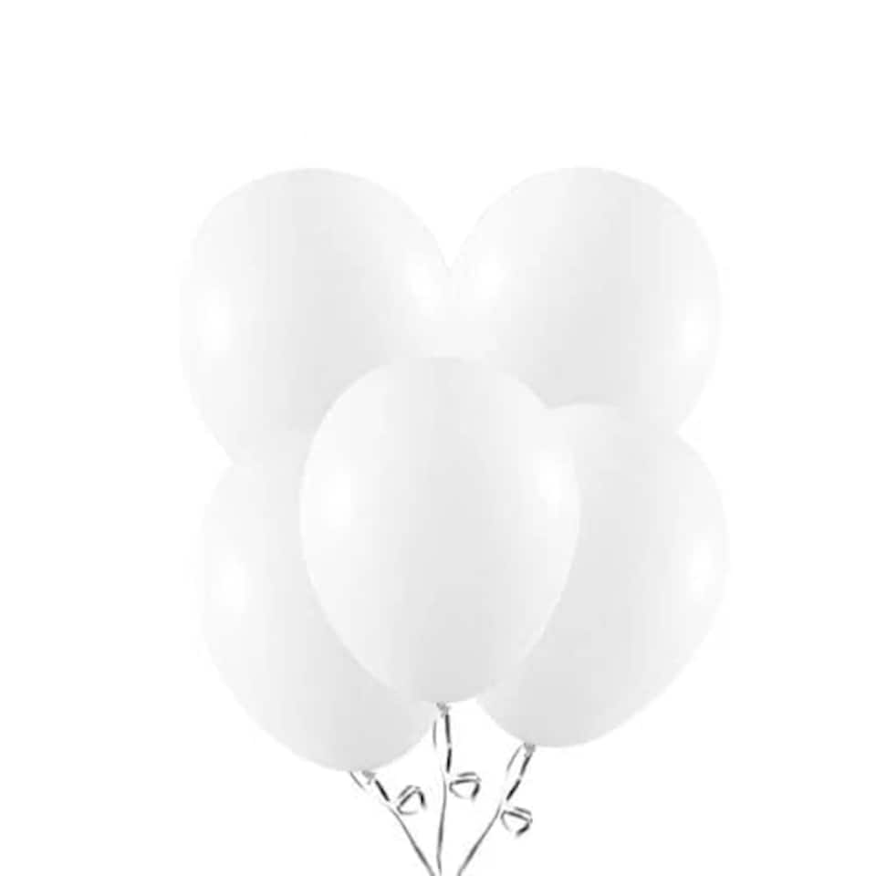 Snow White Biodegradable Latex Balloons 23cm / 9 in - Pack of 20 White