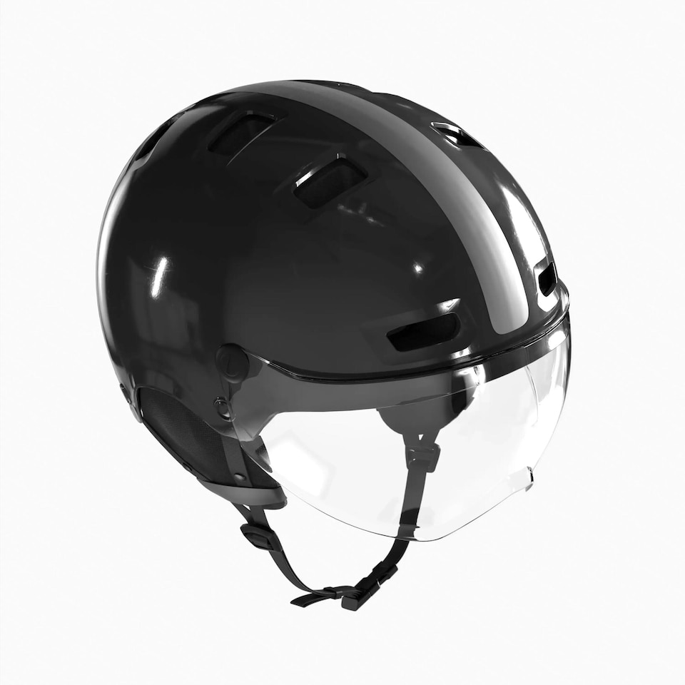 image 1 of Decathlon City Cycling Helmet with Visor 580