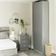 image 3 of Classic Square Panel Sage Green Single Wardrobe with Single Rail Green