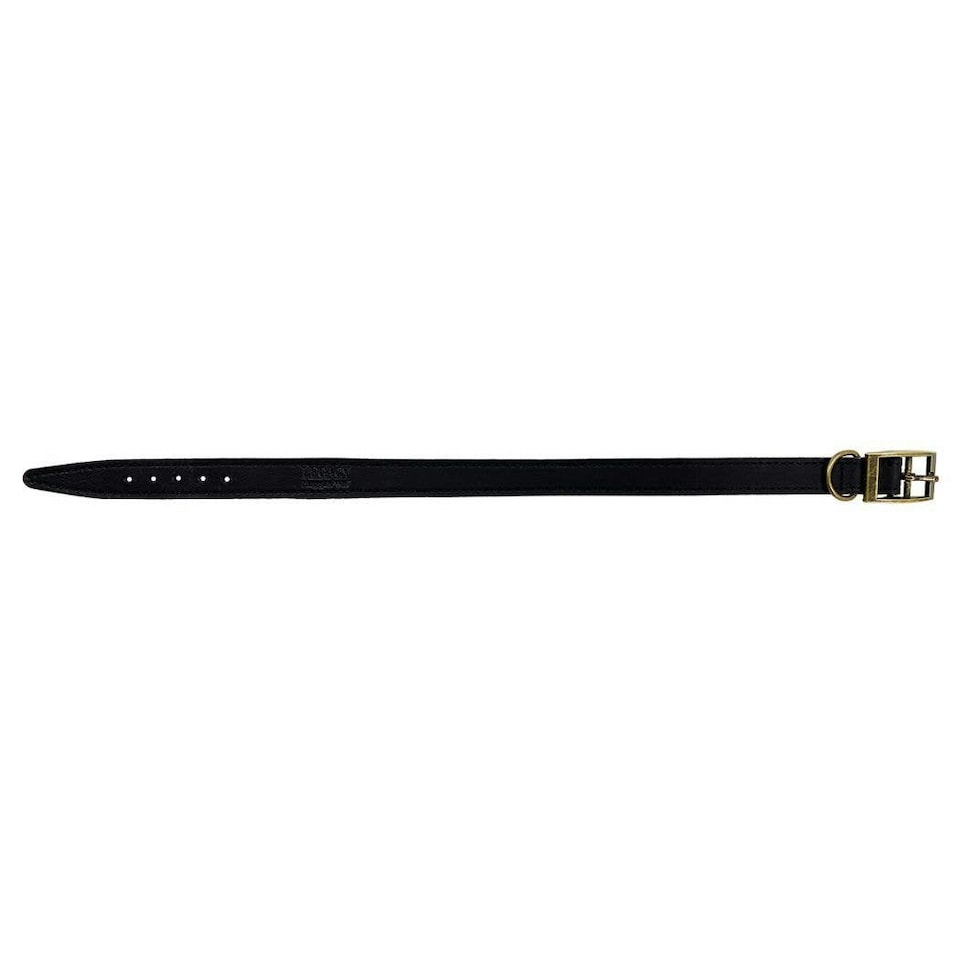 image 1 of HugglePets Legacy Leather Dog Collar - Black Black | M