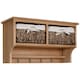 image 1 of HOMCOM Entryway Coat Rack Wall Mounted Shelf Hooks 2 Baskets Brown