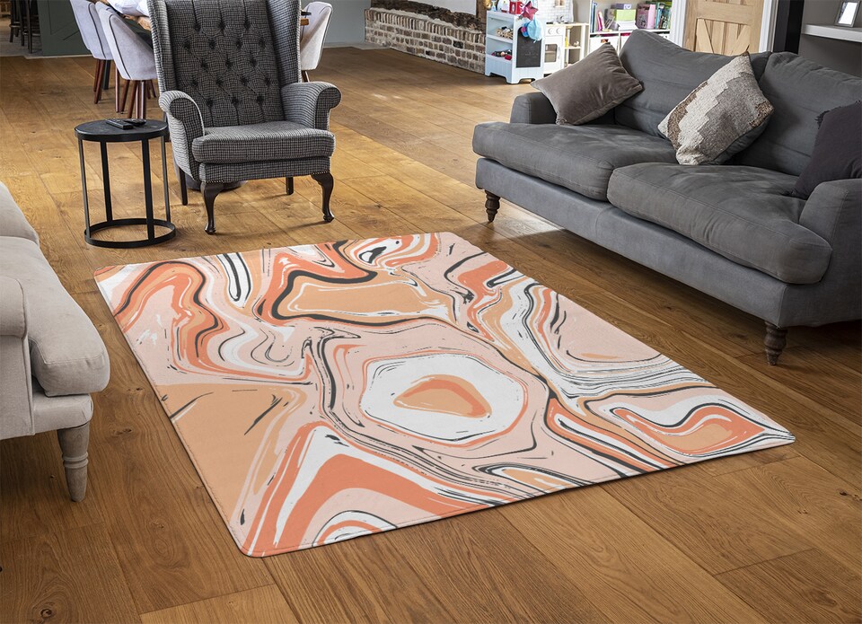 image 1 of Pink Marble Rug | Multi