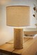 image 2 of ValueLights Chloe Pair of Marble Effect Natural Table Lamps with Drum Shades & Bulbs | Cream