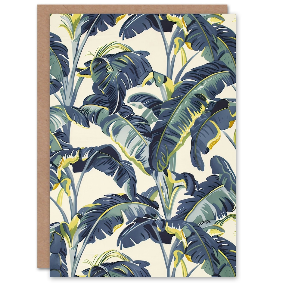 image 1 of Banana Plant Leaves Foliage Tropical Him Her Birthday Card