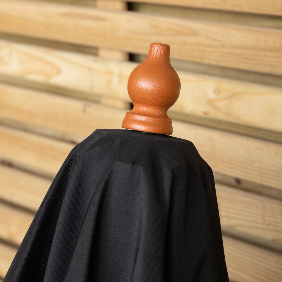 image 1 of Samuel Alexander 2.7m Outdoor Wooden Garden Parasol Sun Shade with Carry Bag in Black