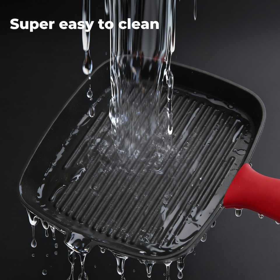image 1 of Toque Cast Iron Griddle Grill Pan Square Skillet BBQ Non Stick Frying Cookware