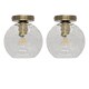 image 1 of Set of 2 Barnum - Dimple Glass Globe Antique Brass Ceiling Lights